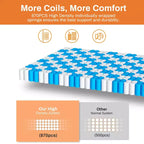 Matelas en boîte King 14 po, lit hybride en mousse à mémoire de forme, sensation de fermeté moyenne, tissu rafraîchissant et respirant, isolation des mouvements, soulagement zoné de la pression