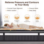 Matelas en boîte King 14 po, lit hybride en mousse à mémoire de forme, sensation de fermeté moyenne, tissu rafraîchissant et respirant, isolation des mouvements, soulagement zoné de la pression
