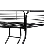 Lit superposé en métal robuste, double sur lit double, avec garde-corps amélioré et échelle inclinée pour chambre d'enfant