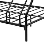 Lit superposé en métal robuste, double sur lit double, avec garde-corps amélioré et échelle inclinée pour chambre d'enfant