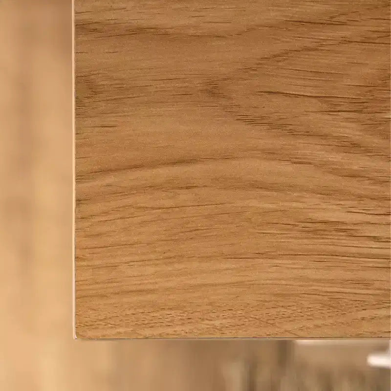 Commode 3 tiroirs pour chambre de bébé, pieds blanc et chêne rouge, finition non toxique sans danger pour les bébés avec dispositif anti-basculement, commode de rangement 86 cm pour chambre d'enfant