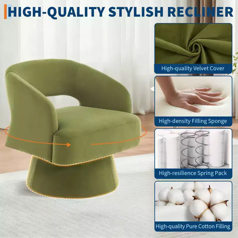 Fauteuil pivotant à 360° - Fauteuil de salon en polaire Teddy, dossier ajouré ergonomique, fauteuil d'appoint pour chambre, bureau, appartement