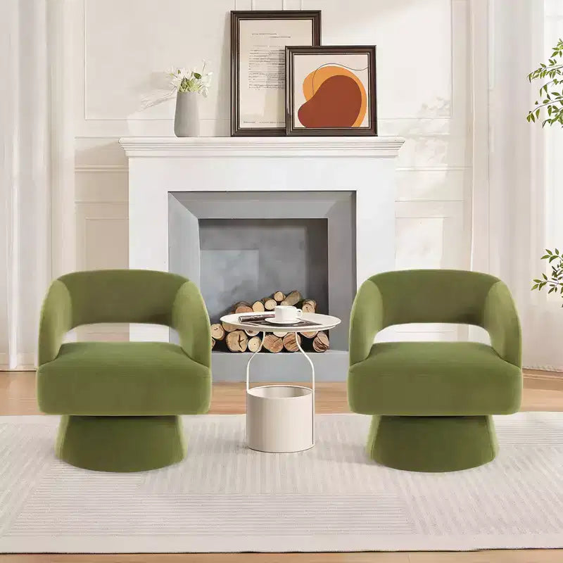 Fauteuil pivotant à 360° - Fauteuil de salon en polaire Teddy, dossier ajouré ergonomique, fauteuil d'appoint pour chambre, bureau, appartement