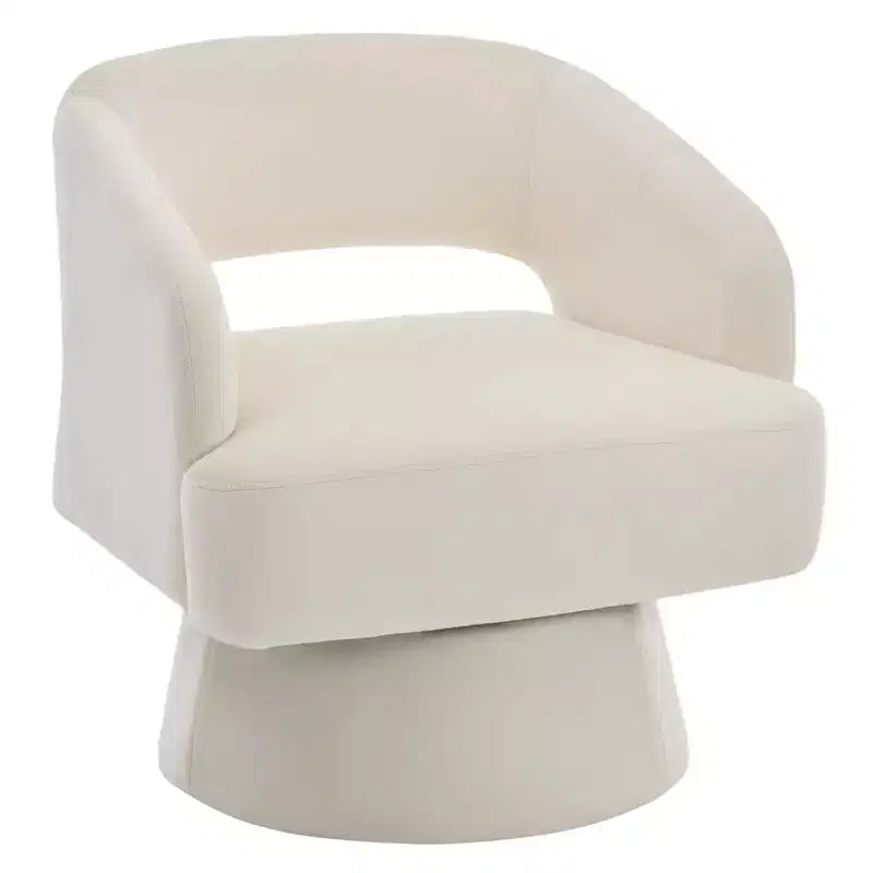 Fauteuil pivotant à 360° - Fauteuil de salon en polaire Teddy, dossier ajouré ergonomique, fauteuil d'appoint pour chambre, bureau, appartement