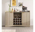 47'' Fluted Wine Bar Cabinet with 9 Glass Holder and 12 Wine Racks - Liquor & Coffee Bar Cabinet with Storage for Home - Large Sideboard with 2 Doors