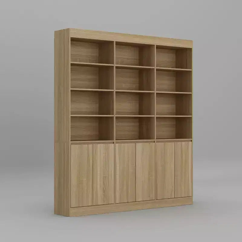 Grand garde-manger de cuisine de 180 cm, 12 étagères ouvertes et 6 portes de rangement, meuble de rangement couleur chêne pour cuisine et salle à manger