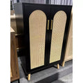 Door Curved Rattan Cabinet - High Version, Elegant Design, Improved Durability, Expanded Space, Easy Assembly