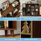 Bibliothèque 12 Cubes, Étagère de Rangement Ouverte 2 Niveaux, Organiseur d'Étagère Cube Moderne en Bois pour Salon Chambre Bureau, Marron Rétro