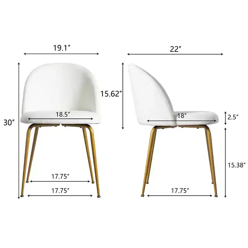 Chaise d'appoint rembourrée blanche de 30 po de hauteur