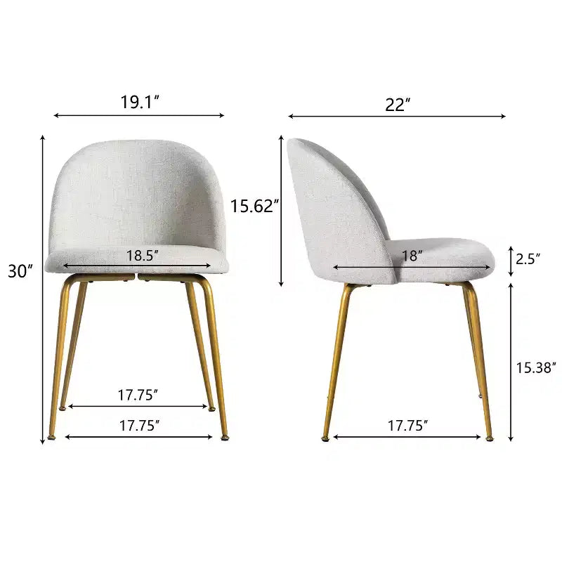 Chaise d'appoint rembourrée blanche de 30 po de hauteur